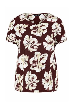 Evans, PLUS SIZE SHORT SLEEVE TOPS - Bluse - dark red