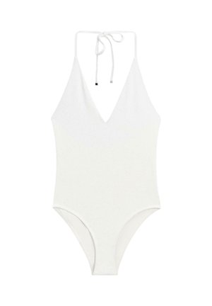Massimo Dutti, TEXTURED V-NECK SWIMSUIT - Maillot de bain - white