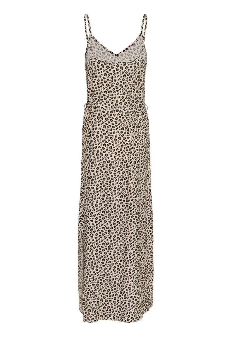 knee length dresses for ladies BOMBOM Slit Round Neck Sleeveless Midi Dress Rust / M main image 0