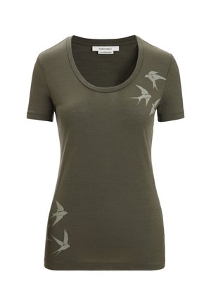 T-shirt med print - khaki