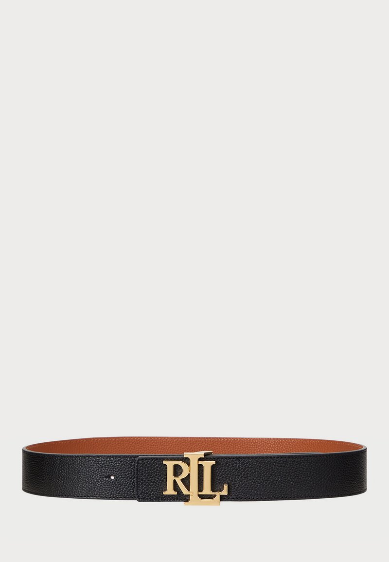 Lauren Ralph Lauren REVERSIBLE PEBBLED LEATHER WIDE BELT - Riem - black ...