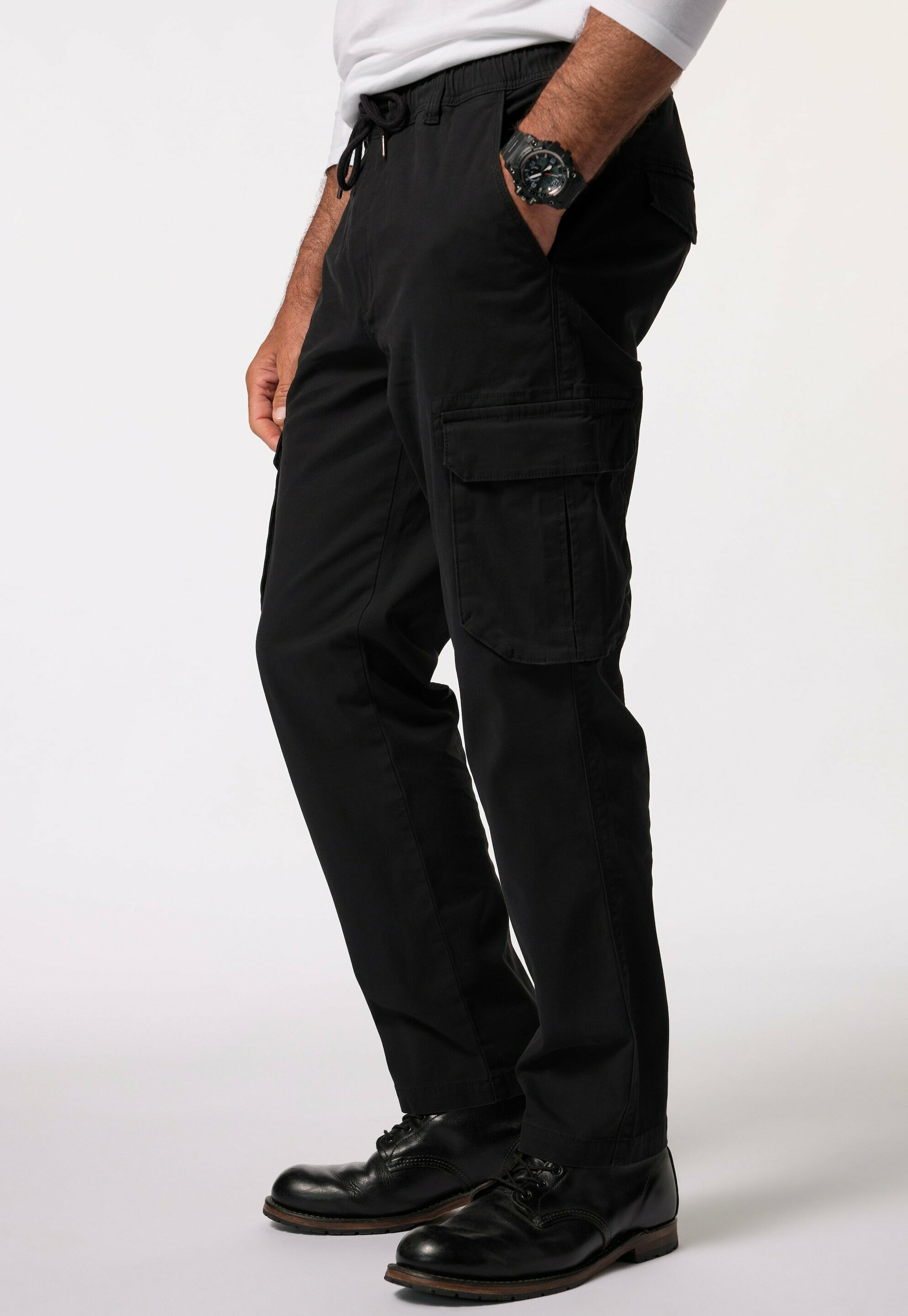 JP1880 STRAIGHTFIT - Cargo trousers - black - Zalando