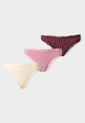 Lindex, WILMA 3 PACK - Τάνγκα - dark dusty red