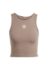 ESSENTIALS RIBBED - Top - trace brown