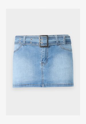 ONLY, ONLWAUW NICKI BELT SKIRT - Miniszoknya - light blue denim