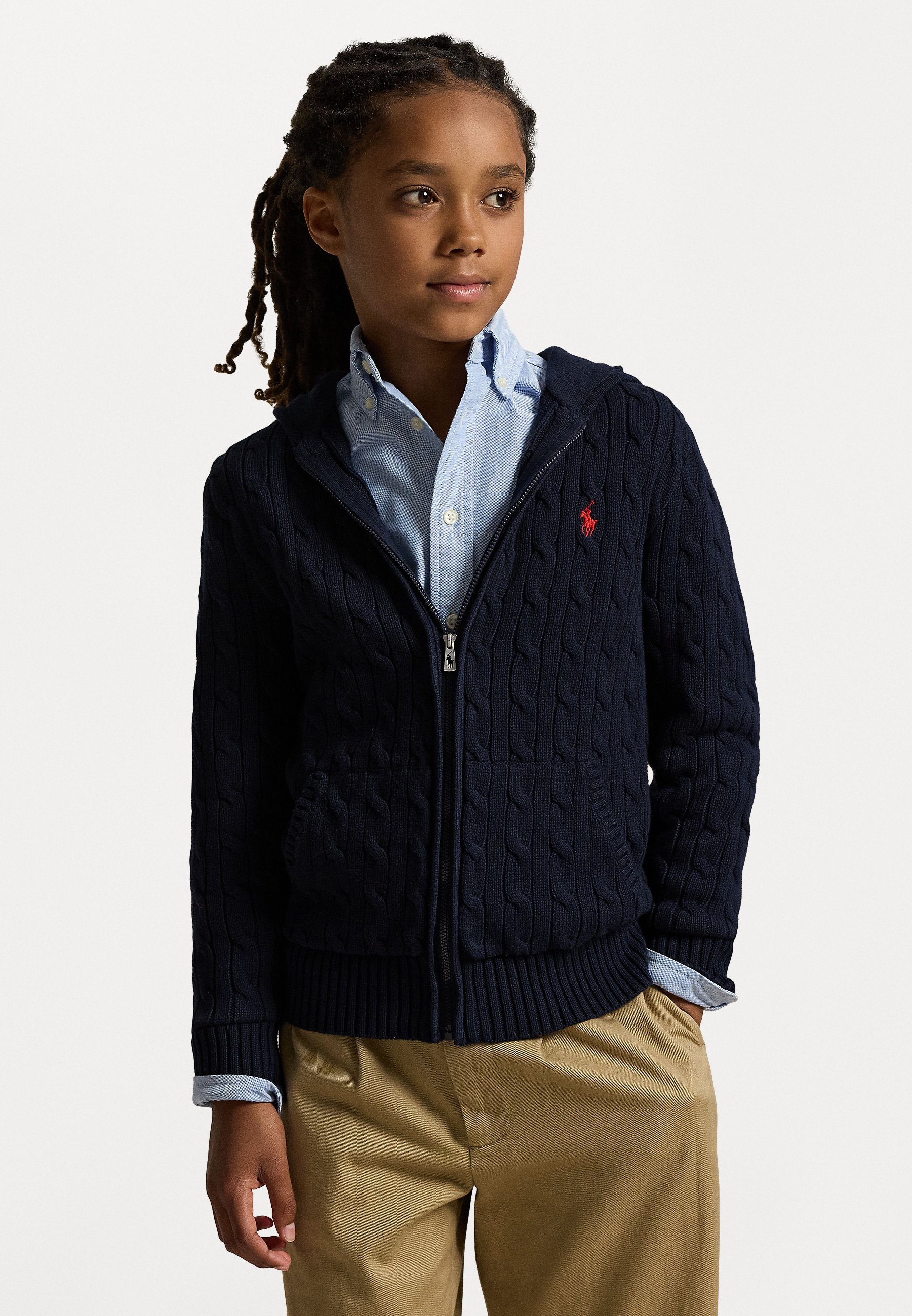 Polo Ralph Lauren HOOD SWEATER FULL ZIP - Cardigan - navy/black