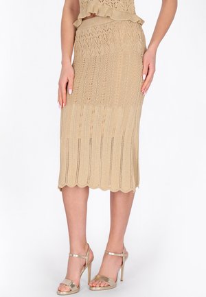Pencil skirt - beige gold