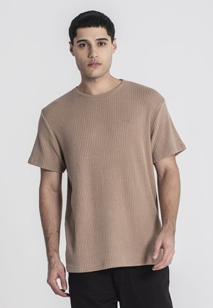 STRIPED TEE - T-Shirt basic - camel
