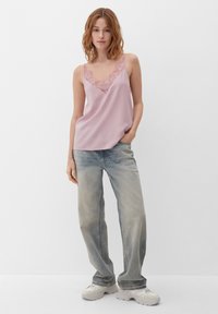 QS MIT SPITZE - Top - zartrosa