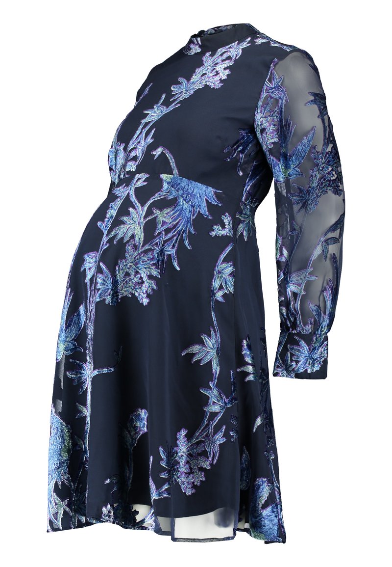 Hope & Ivy Maternity Cocktailjurk donkerblauw Hope & Ivy Maternity Cocktailjurk donkerblauw