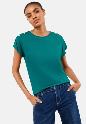 REGULAR FIT - ROUND NECK - Tričko s potlačou - green