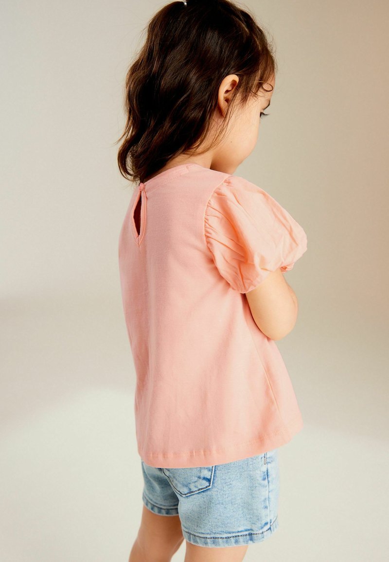 Next PUFF SHORT SLEEVE - Tricou basic - peach pink