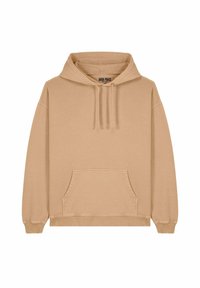 Felpa beige con tasca frontale, cappuccio con cordoncino e polsini a coste. Realizzata in materiale morbido con una texture liscia e un design minimalista.