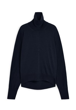 ARKET, MERINO WOOL HALF-ZIP JUMPER - Pullover - navy