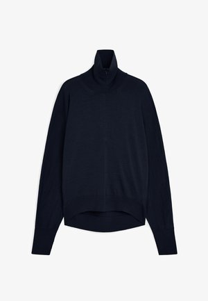 ARKET, MERINO WOOL HALF-ZIP JUMPER - Pullover - navy