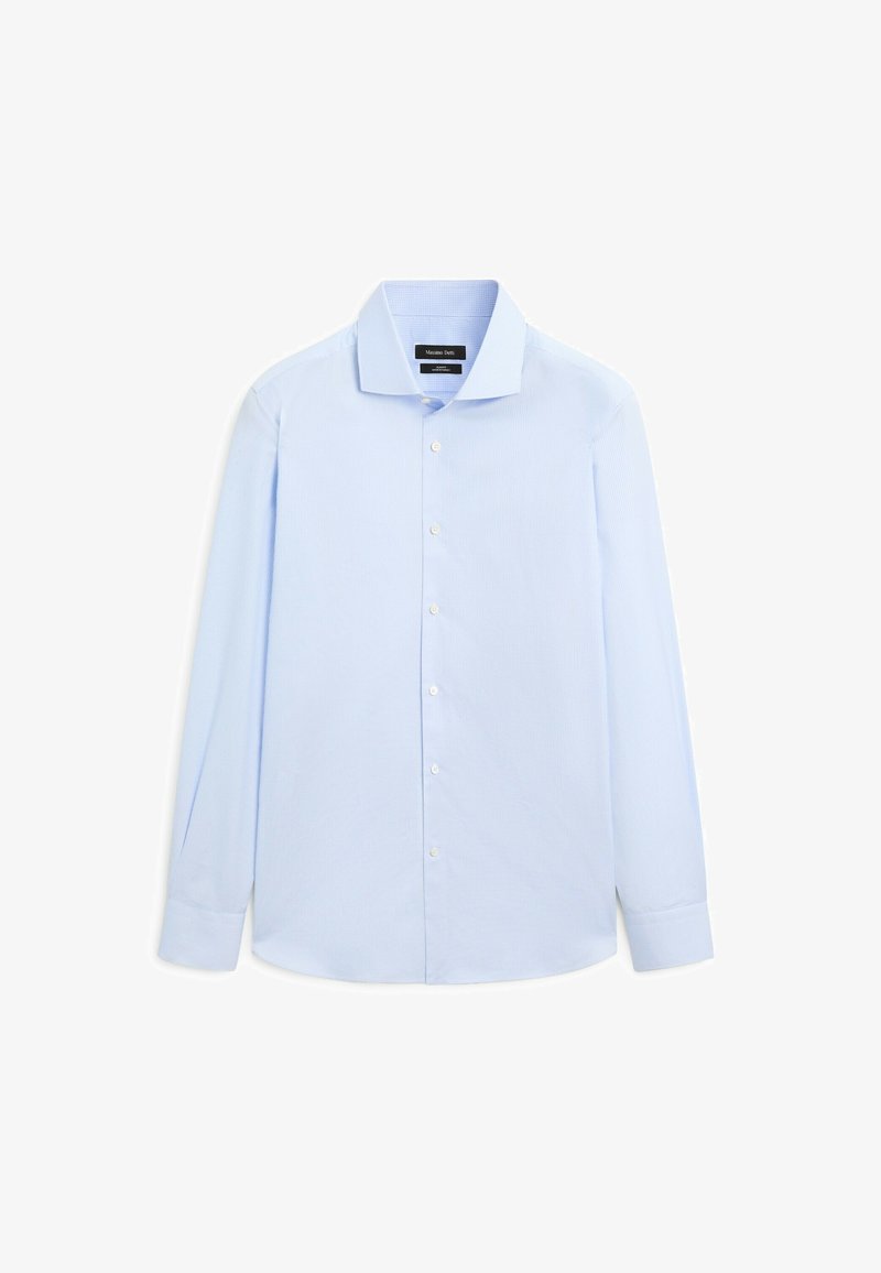 Massimo Dutti SLIM FIT MICRO-CHECKED GARMENT - Camicia elegante - blue
