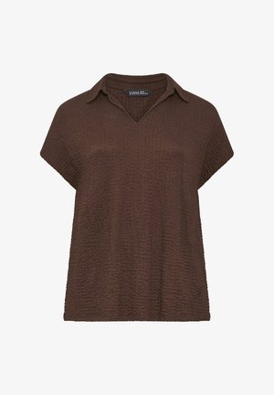Evans, PLUS SIZE SHORT SLEEVE TOPS. - Bluse - chocolate
