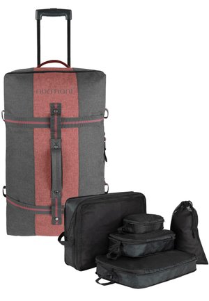 MIT 4 KLEIDERTASCHEN - Kofferset - dunkelgrau rot