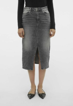 VMVERI CALF SKIRT - Jupe crayon - medium grey denim