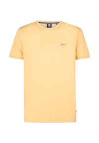 Tricou din bumbac galben, cu guler și tivuri albe la mâneci. Dispune de un patch cu logo-ul "Petrol Ind" pe pieptul stâng.