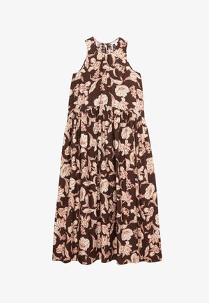 Marks & Spencer, FLORAL RELAXED MAXI WAISTED DRESS - Maxikjoler - chocolate mix