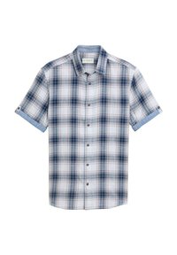 Unausgewählt, white blue indigo check