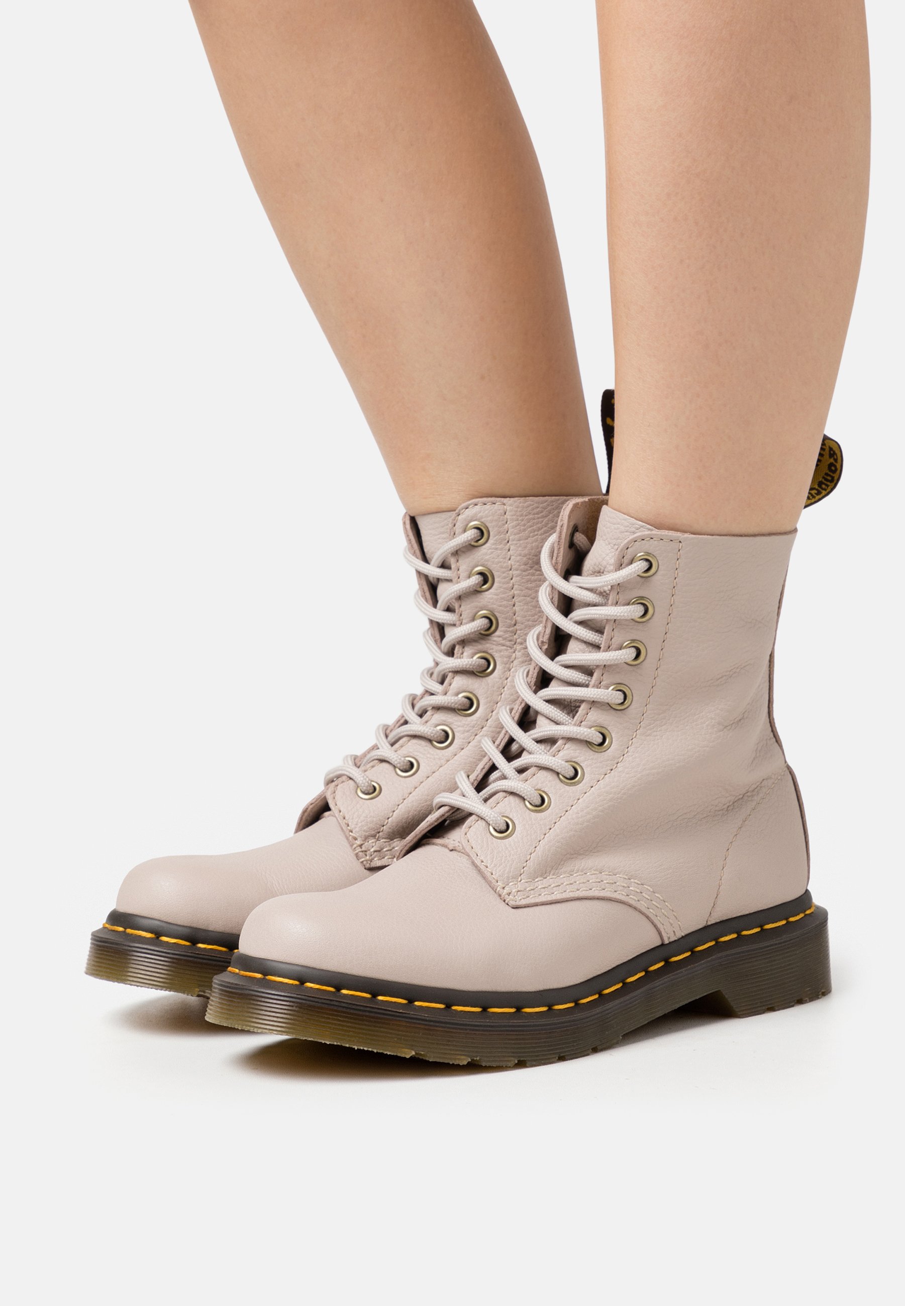 Dr.Martens Unisex Smooth Leather Vintage Taupe Lace Up Boots New Dr. Martens 8 Eyelet Lace Up Boots Vintage Taupe - Women main image 3