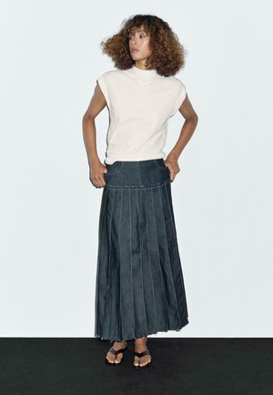 MIDI - A-line skirt - dark blue