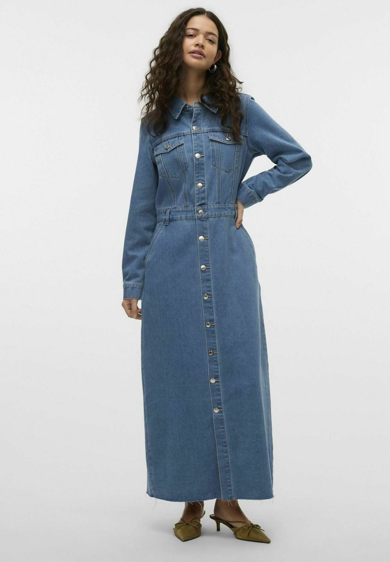 Vero Moda VMMOLLY LANGES - Velika haljina - medium blue denim