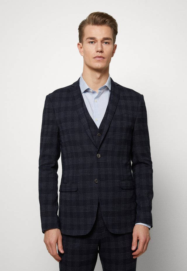 MIDNIGHT TEXTURED CHECK SUIT - Jakkesæt - navy