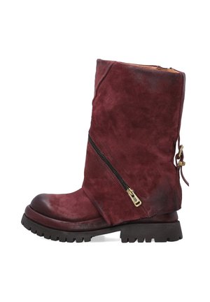 Cowboy/biker ankle boot - dark red