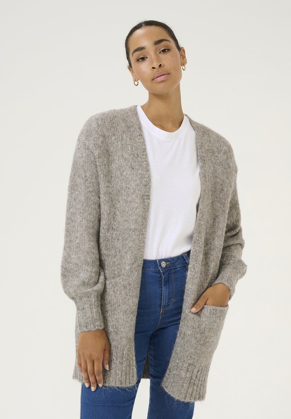 KATRINA - Strickjacke - elephant skin melange