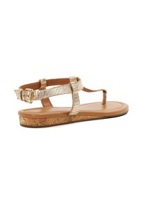 Dune London LARI - Teensandalen - gold rept print leather