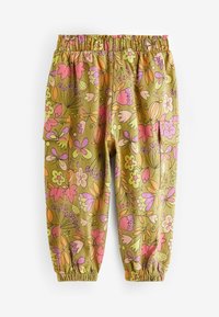 Next TRAVELLER - REGULAR FIT - Kapsáče - khaki coral tropical floral print