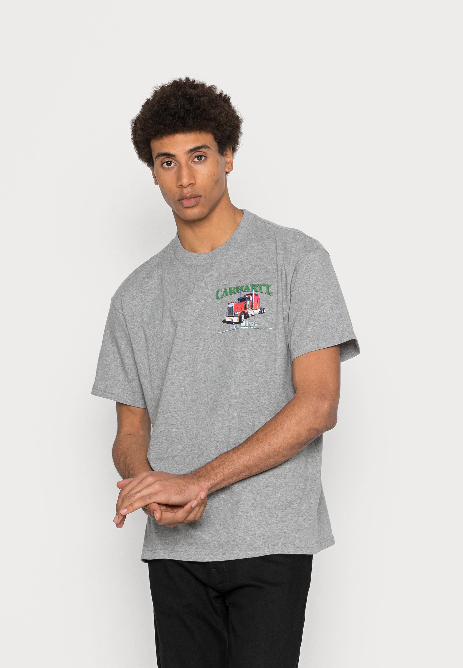 Print T-shirt - grey heather/dark grey 