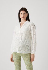 ONLY MATERNITY - OLMMY EMBROIDERY - Tunika - white Miniatiūros vaizdas 1