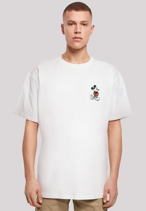 F4NT4STIC HERREN DISNEY MICKEY-MOUSE-KICKIN-RETRO-POCKET WITH HEAVY OVERSI - T-shirt print - white