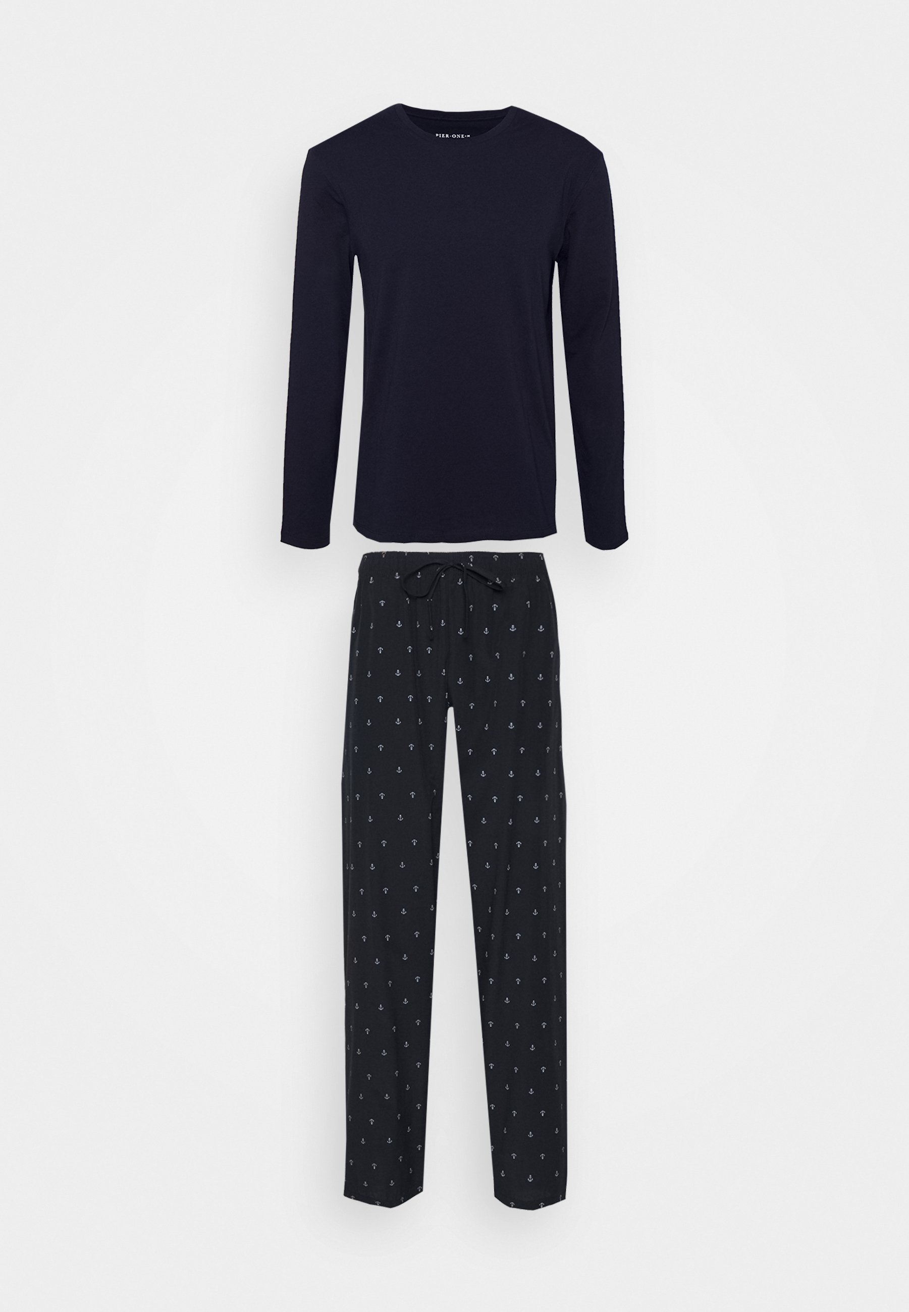 Dark blue white nightwear set
