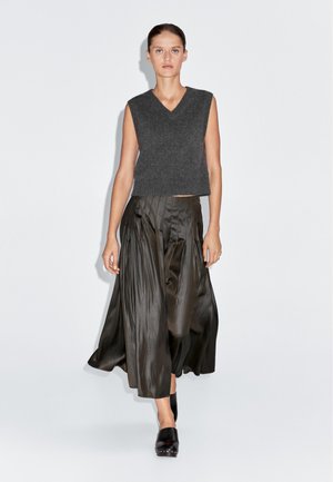 Massimo Dutti Gonna a pieghe - mottled dark green