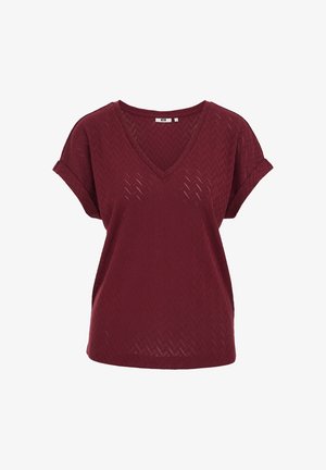 WE Fashion, T-shirts print - burgundy red