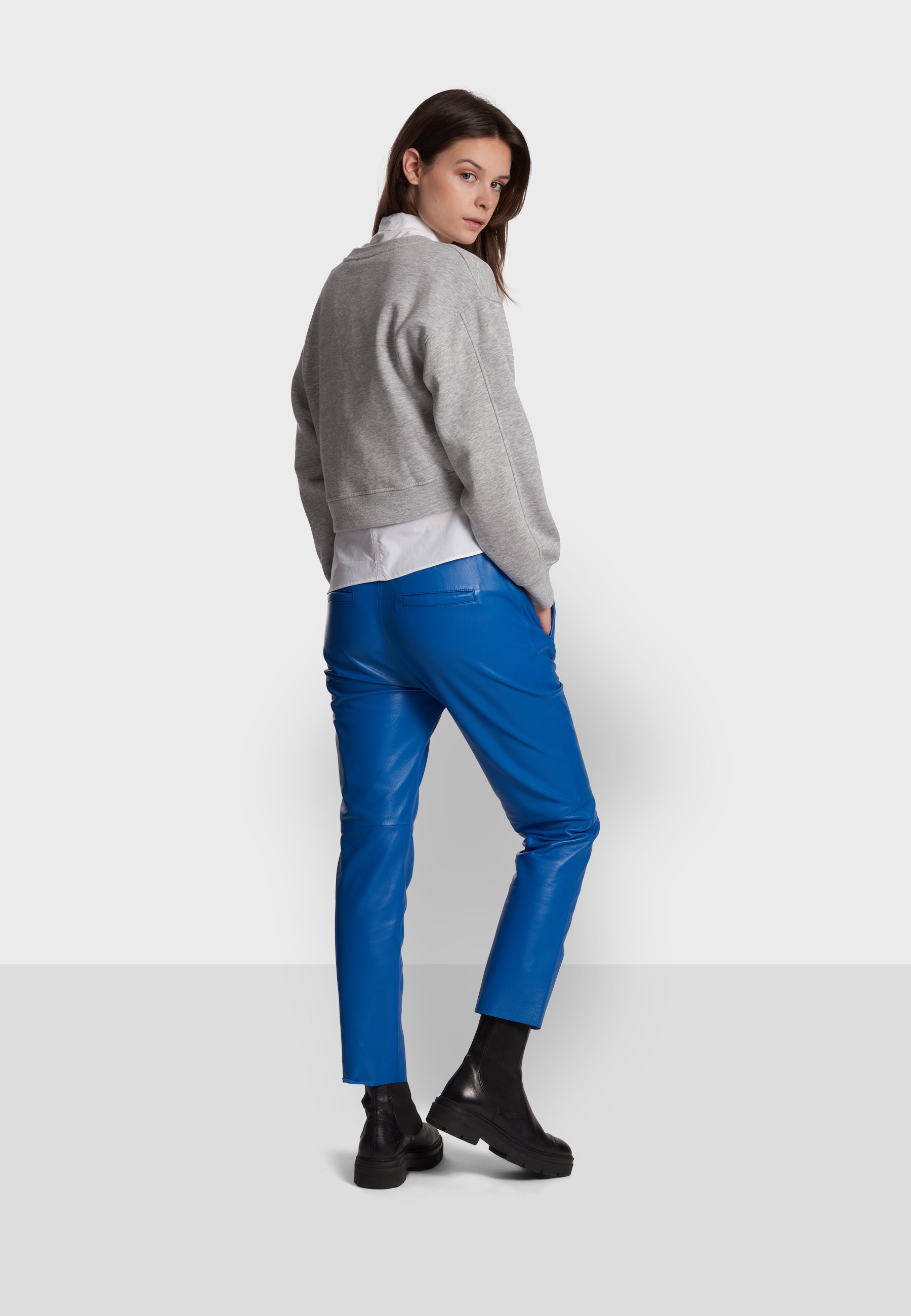 Oakwood GIFT - Leren broek - blue/Blauw - Zalando.nl