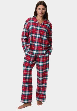 Checked Family Christmas Set - Nattøj sæt - red mix