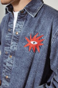 Kaotiko JACKET TRICKY LOVE UNISEX - Džínová bunda - denim