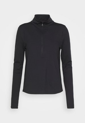Girlfriend Collective RESET LONG SLEEVE MOCK NECK HALF ZIP - Langærmet T-shirt - black