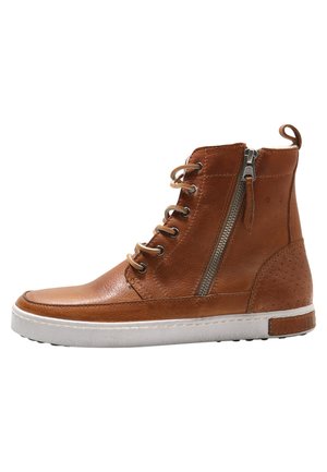 Lace-up ankle boots - cuoio