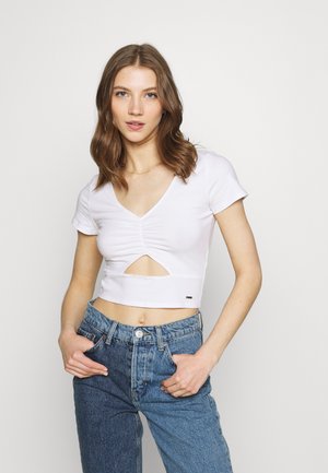 CINCH CUTOUT TEE - Print T-shirt - white
