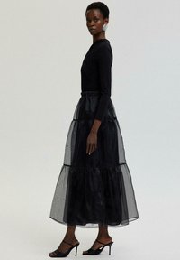 Touché Privé RUFFLED ORGANZE - Gonna lunga - black