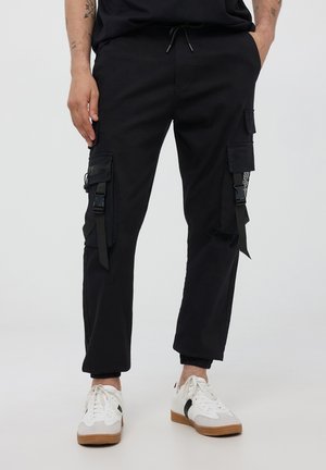 Terranova CON SCRITTE - Pantaloni cargo - nero