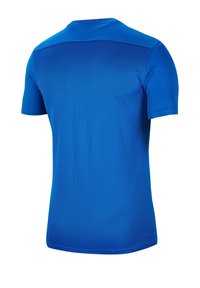 Kortärmad idrottströja i livlig blå nyans, med texturerad tyg och rund halsringning, med släta sömmar och en lätt rundad nederkant.