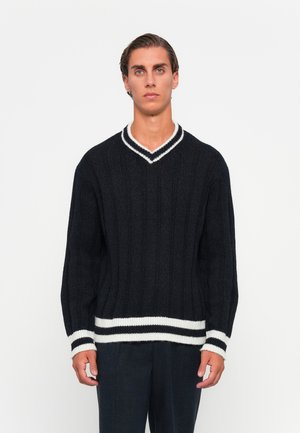 SLHROY V NECK - Strikkegenser - sky captain